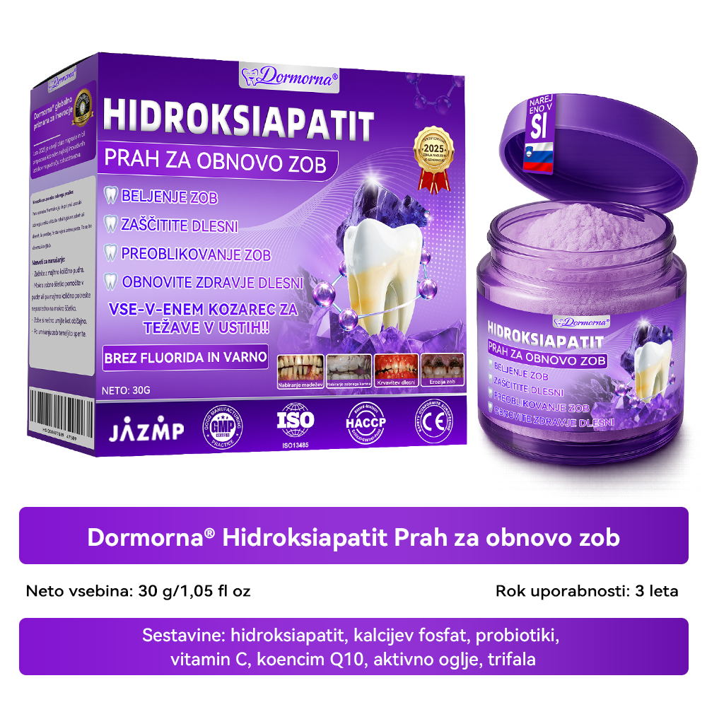 Uradna trgovina |𝑫𝒐𝒓𝒎𝒐𝒓𝒏𝒂® Prašek za obnovo zob z hidroksiapatitom✅Učinkovito obnavlja karies, težave z dlesnimi, občutljivost zob, razjede v ustih in rumenenje zob, hkrati pa znatno izboljšuje splošno zdravje ustne votline🌟