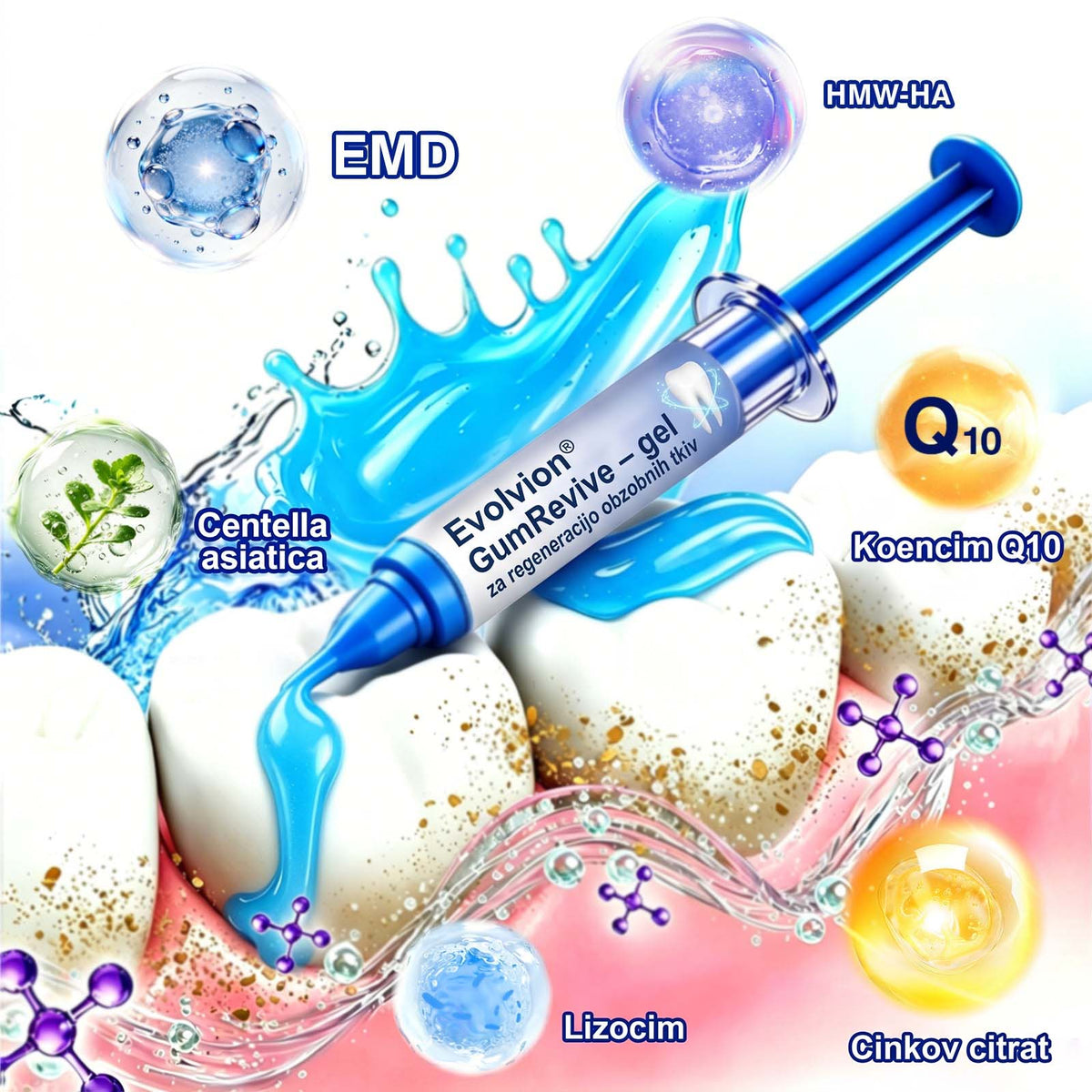 🦷 Evolvion® GumRevive gel za obnovo parodontalnega tkiva🍓3️⃣