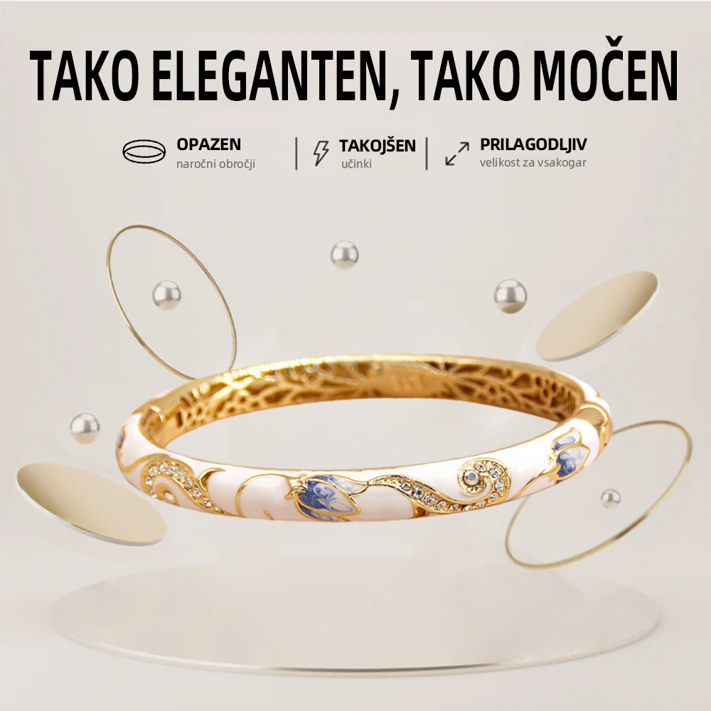CZTICLE™ ZAPIRALNO Emaljirano 👩‍⚕️ Limfna Magnetna Terapija Zlata Zapestnica❤️‍🔥