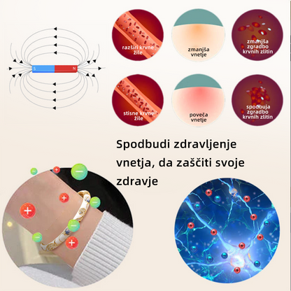 CZTICLE™ ZAPIRALNO Emaljirano 👩‍⚕️ Limfna Magnetna Terapija Zlata Zapestnica❤️‍🔥