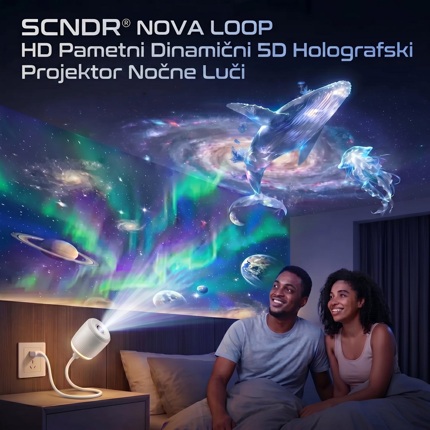 ⏰ Zadnji dan akcije! 🔥 – SCNDR® Nočni projektor – Pametni holografski projektor zvezd🌠️