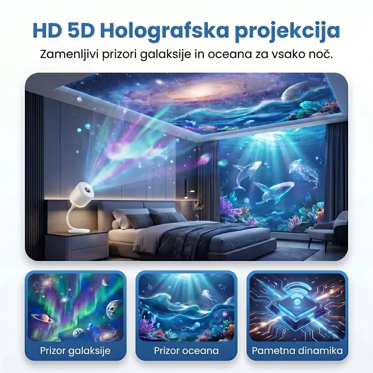 ⏰ Zadnji dan akcije! 🔥 – SCNDR® Nočni projektor – Pametni holografski projektor zvezd🌠️