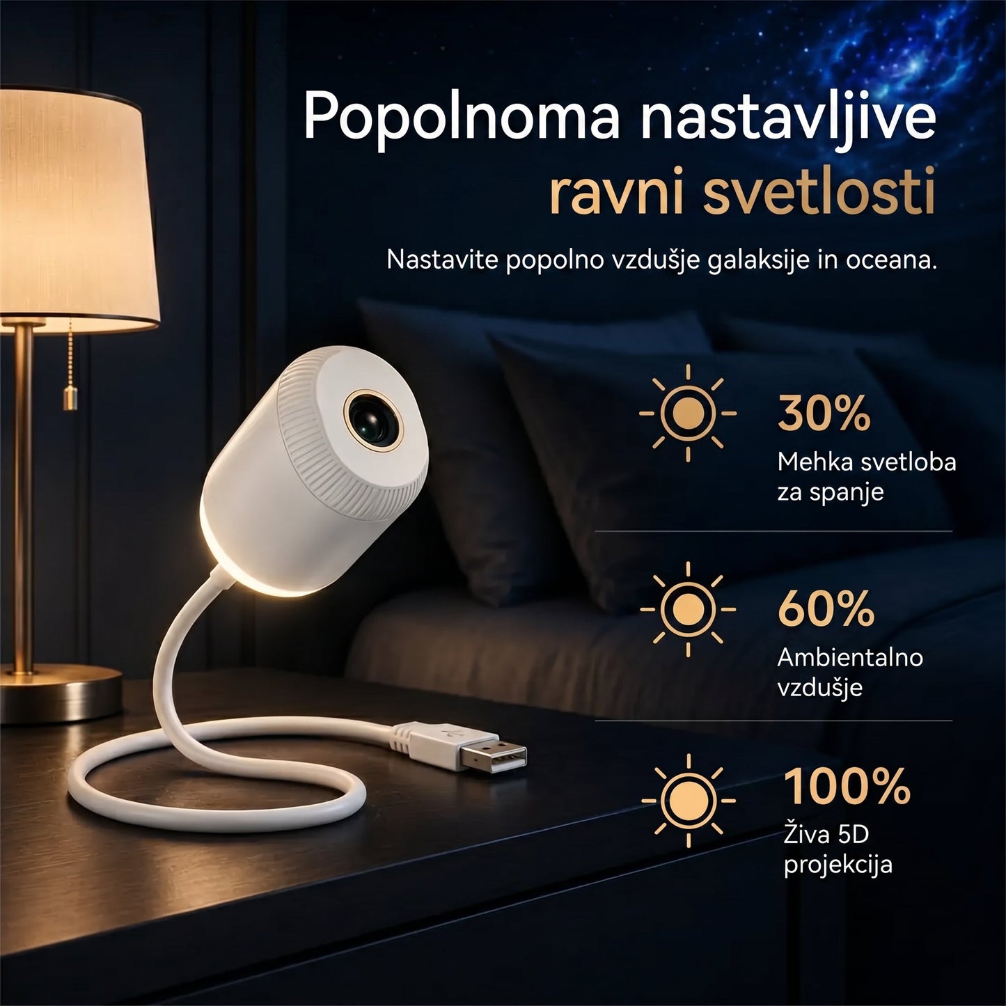 ⏰ Zadnji dan akcije! 🔥 – SCNDR® Nočni projektor – Pametni holografski projektor zvezd🌠️