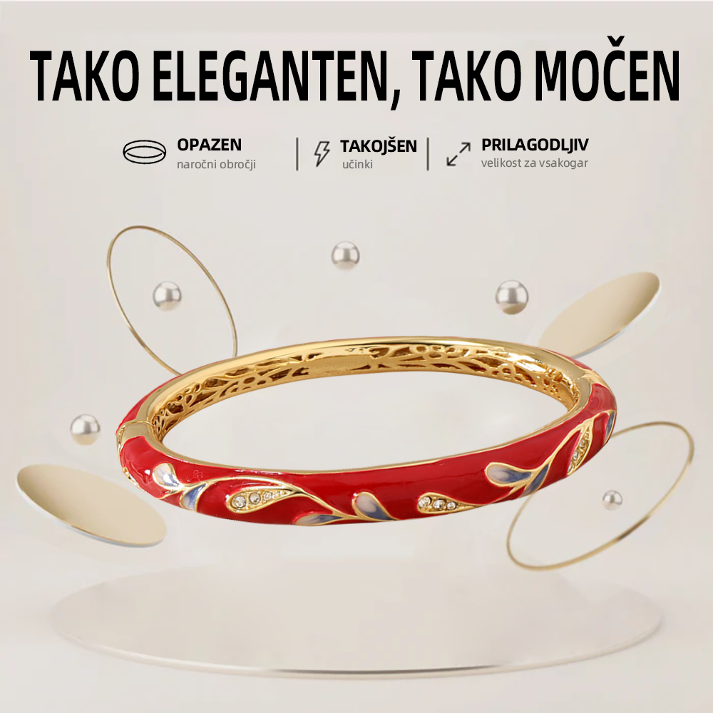 CZTICLE™ ZAPIRALNO Emaljirano 👩‍⚕️ Limfna Magnetna Terapija Zlata Zapestnica❤️‍🔥