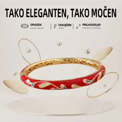 CZTICLE™ ZAPIRALNO Emaljirano 👩‍⚕️ Limfna Magnetna Terapija Zlata Zapestnica❤️‍🔥
