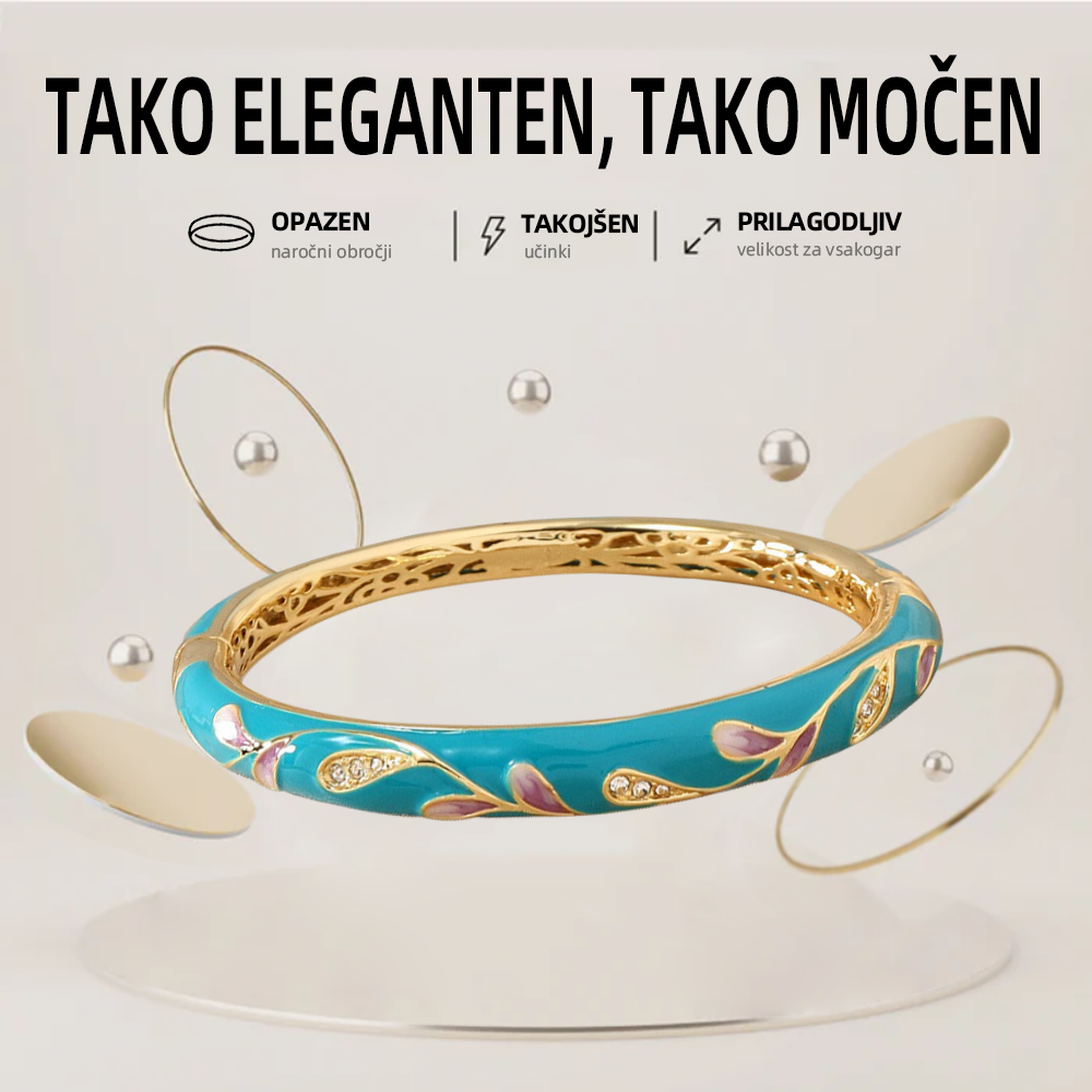 CZTICLE™ ZAPIRALNO Emaljirano 👩‍⚕️ Limfna Magnetna Terapija Zlata Zapestnica❤️‍🔥