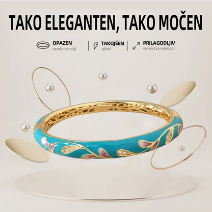CZTICLE™ ZAPIRALNO Emaljirano 👩‍⚕️ Limfna Magnetna Terapija Zlata Zapestnica❤️‍🔥