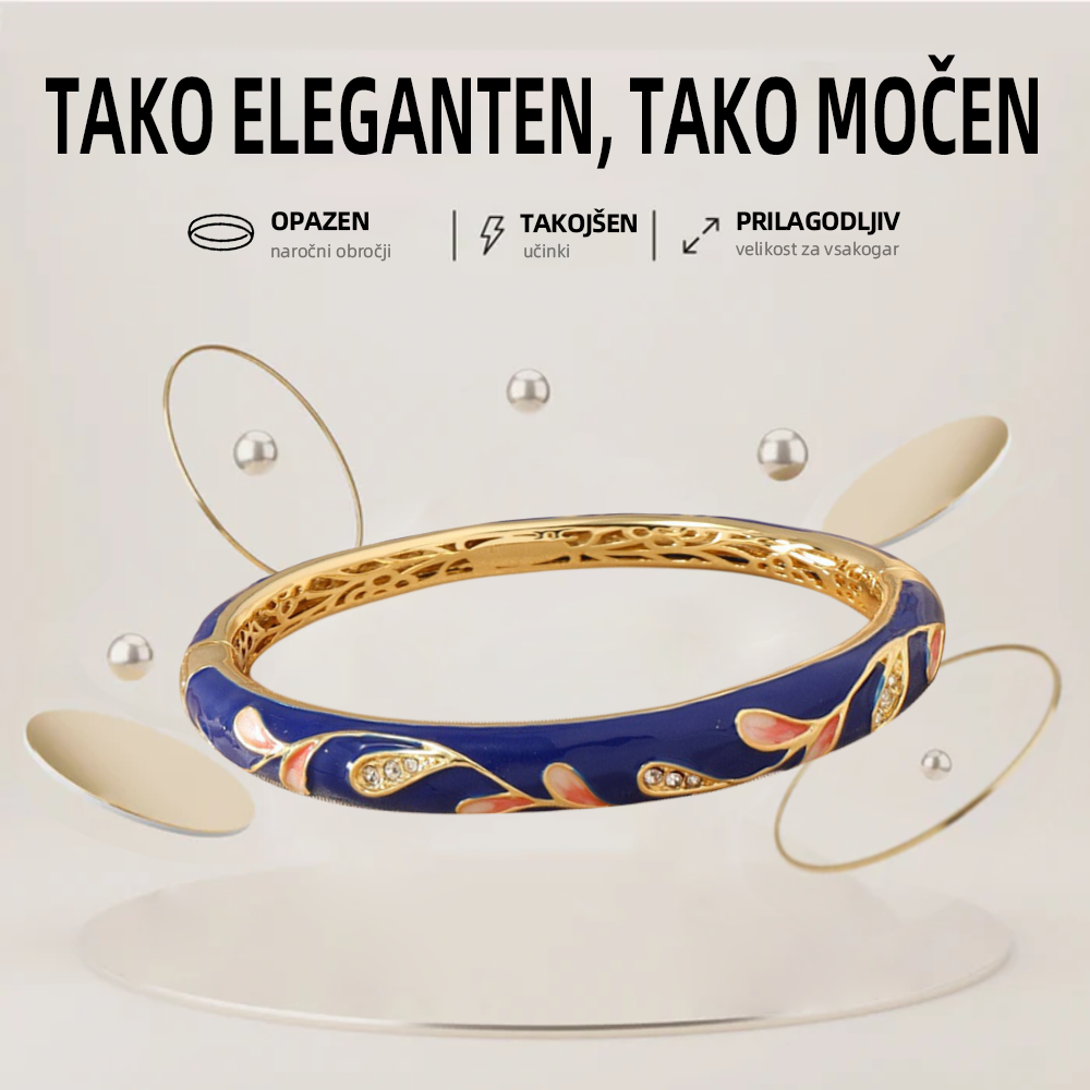 CZTICLE™ ZAPIRALNO Emaljirano 👩‍⚕️ Limfna Magnetna Terapija Zlata Zapestnica❤️‍🔥