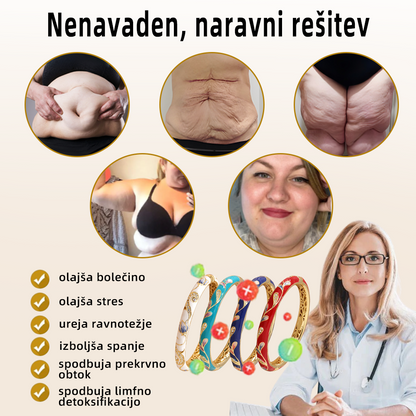 CZTICLE™ ZAPIRALNO Emaljirano 👩‍⚕️ Limfna Magnetna Terapija Zlata Zapestnica❤️‍🔥