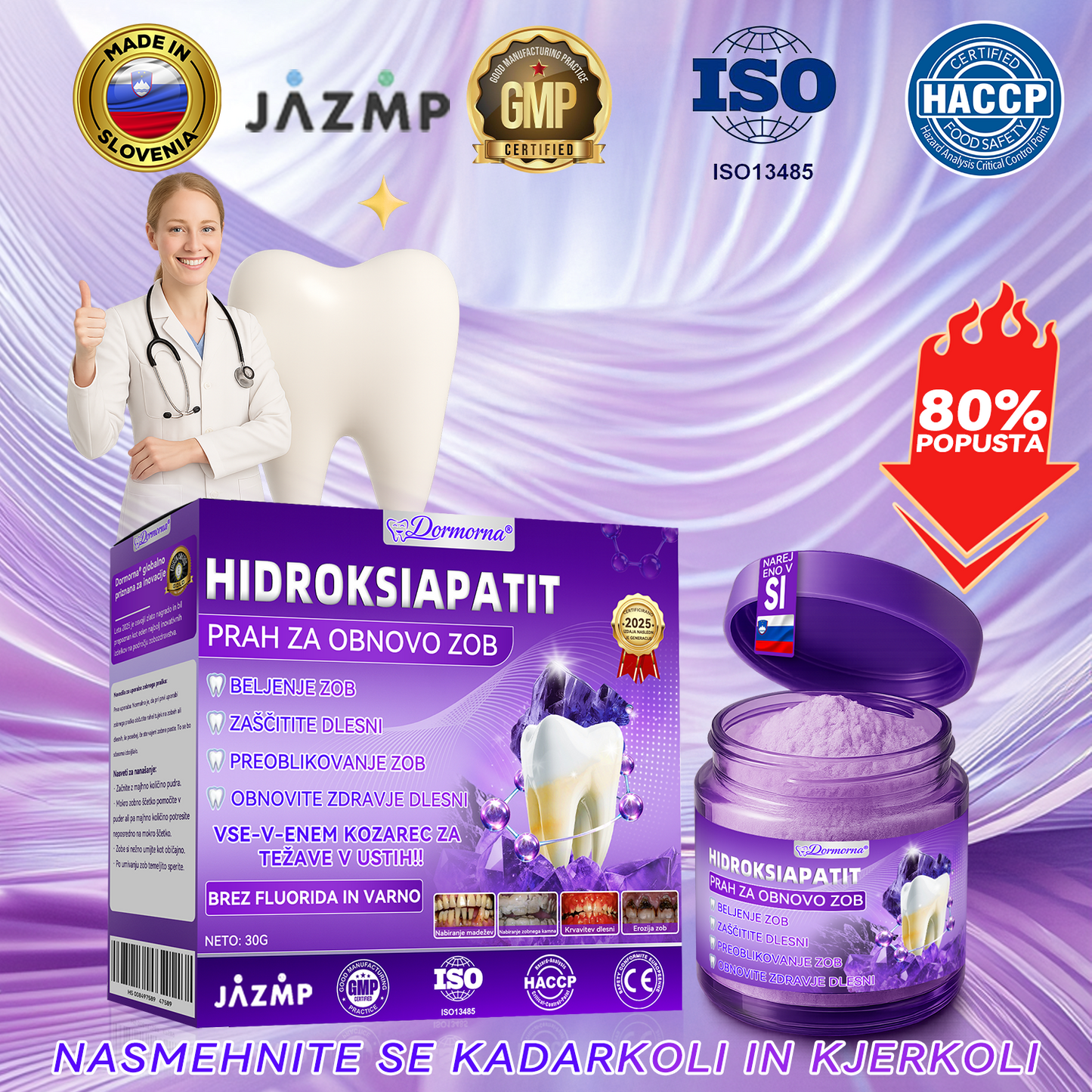 Uradna trgovina |𝑫𝒐𝒓𝒎𝒐𝒓𝒏𝒂® Prašek za obnovo zob z hidroksiapatitom✅Učinkovito obnavlja karies, težave z dlesnimi, občutljivost zob, razjede v ustih in rumenenje zob, hkrati pa znatno izboljšuje splošno zdravje ustne votline🧑‍⚕️